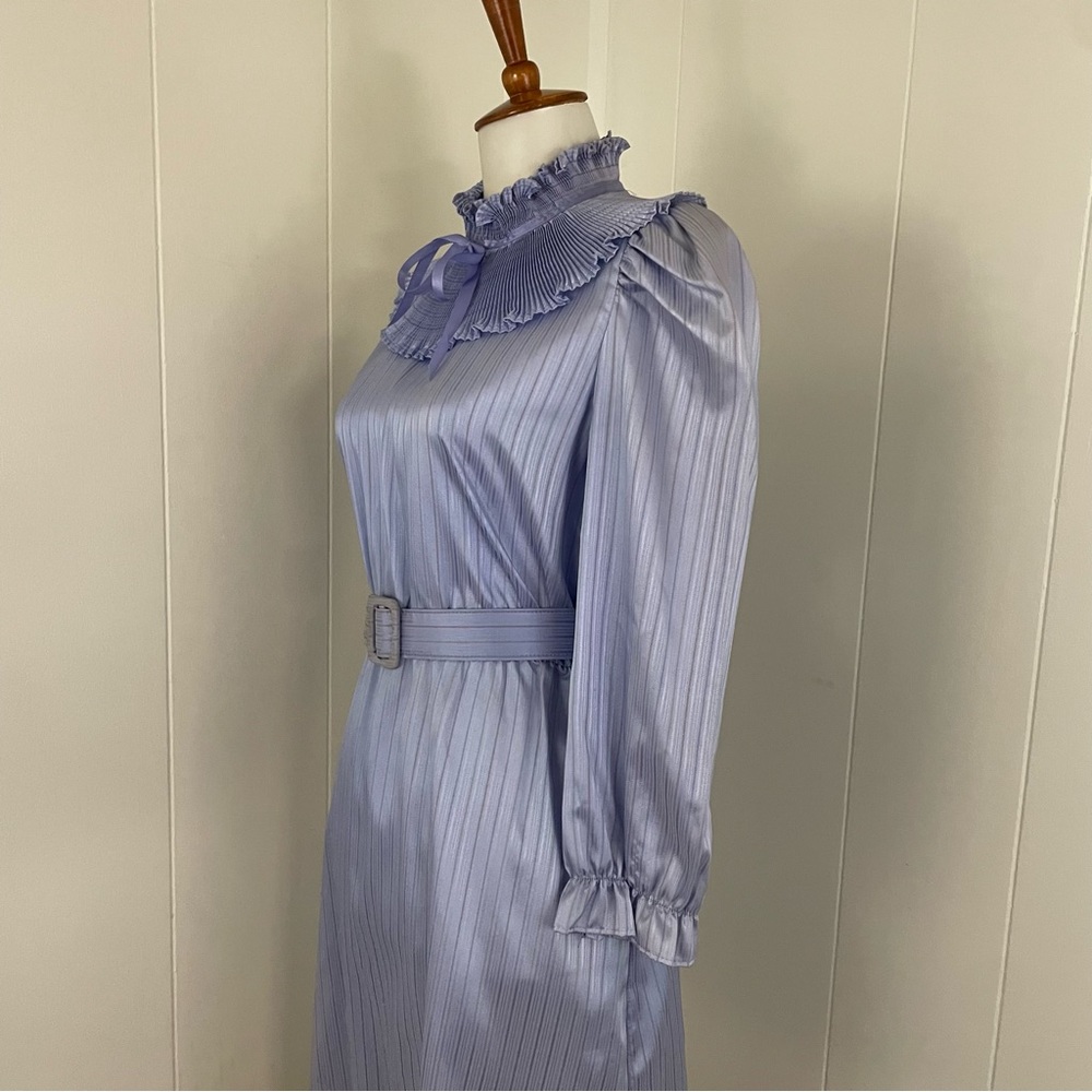 Vintage 70s 80s Smocked Bin‎ Long Sleeve Midi Dress - Picture 11 of 15